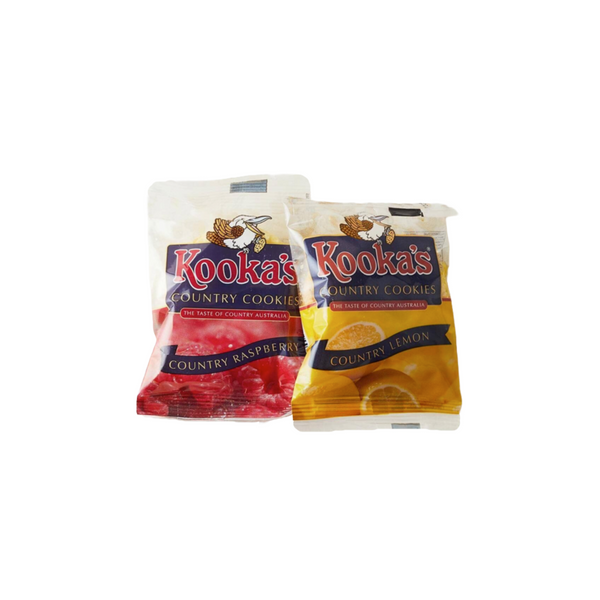 Kookas Country Cookie/Biscuit, Raspberry & Lemon, 100 carton